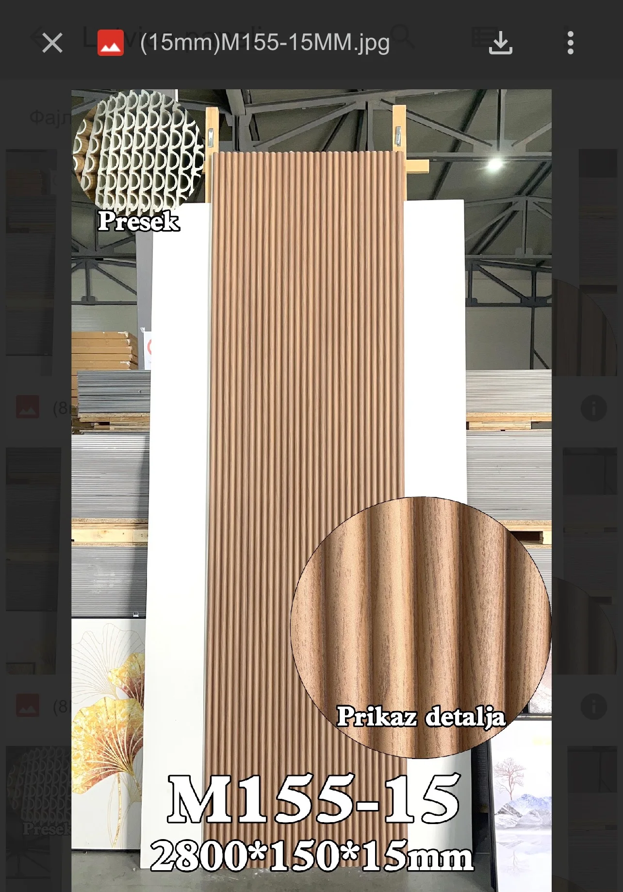 PVC trim M155-15MM