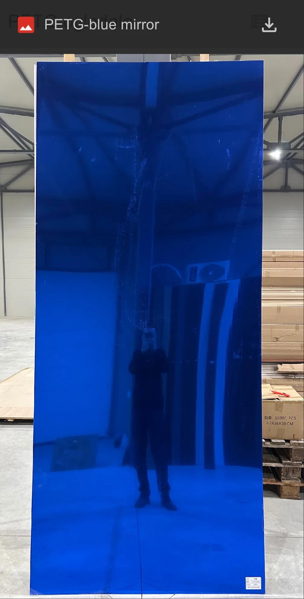 PVC mirror-effect panel BLUE-MIRROR