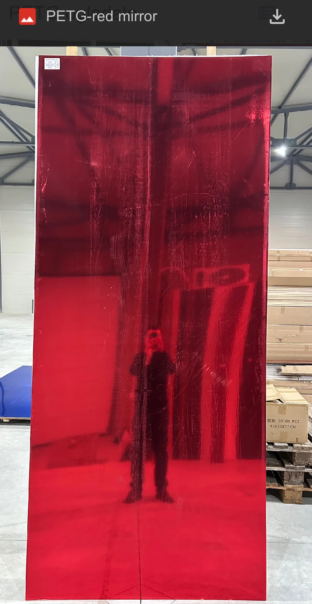 PVC mirror-effect panel RED-MIRROR